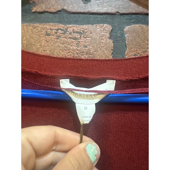 Charter Club Red Boyfriend Cardigan merino wool M preppy college old money - Picture 4 of 11